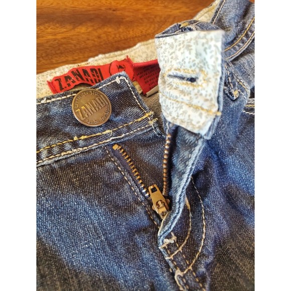 Women's Zandi Denim Distressed Low Rise Short Jean Shorts Size 7 Y2k - Picture 3 of 8